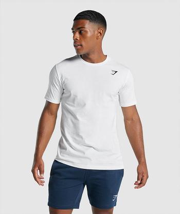 Gymshark Crest T Shirts Herr Vita | SE 3781BEX
